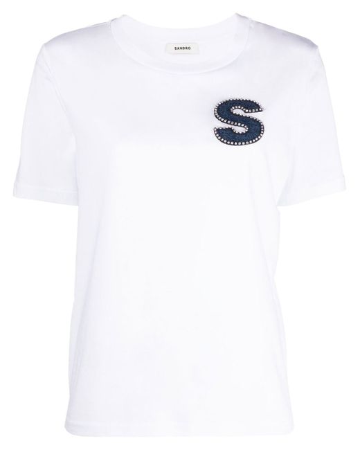 Sandro appliqué-logo short-sleeve T-shirt