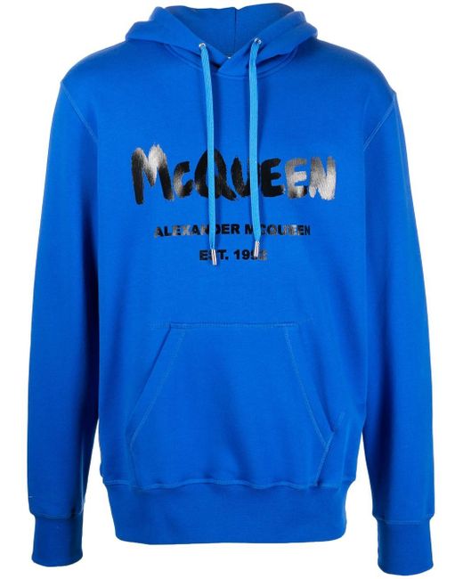 Alexander McQueen logo graffiti-print hoodie