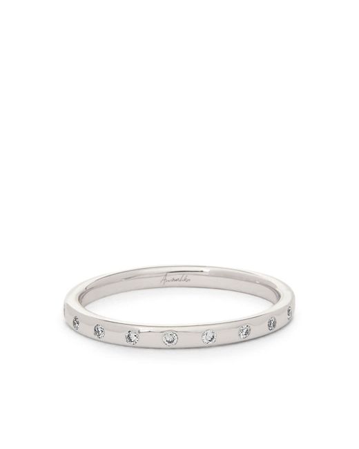 Annoushka 18kt white gold 2mm diamond and ruby wedding band ring
