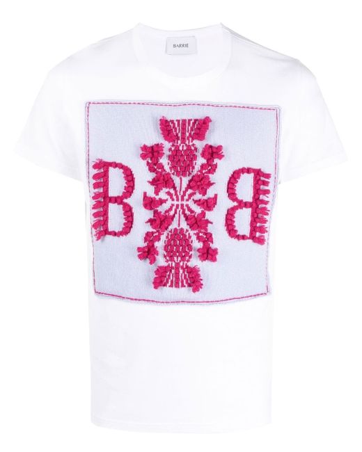 Barrie logo-patch cashmere T-shirt