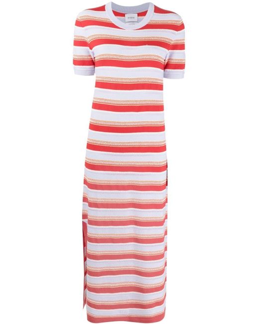 Barrie striped knitted midi dress