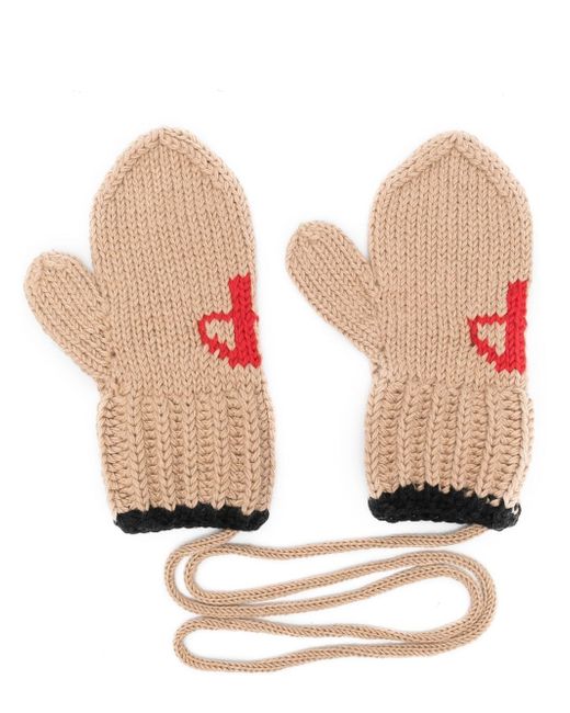 Patou logo-print wool mittens