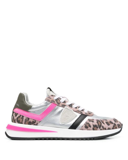 Philippe Model leopard-print lace-up trainers
