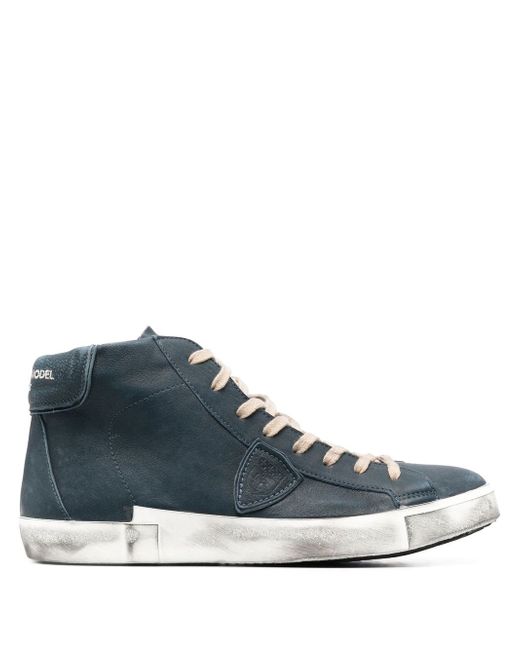 Philippe Model distressed high-top trainers