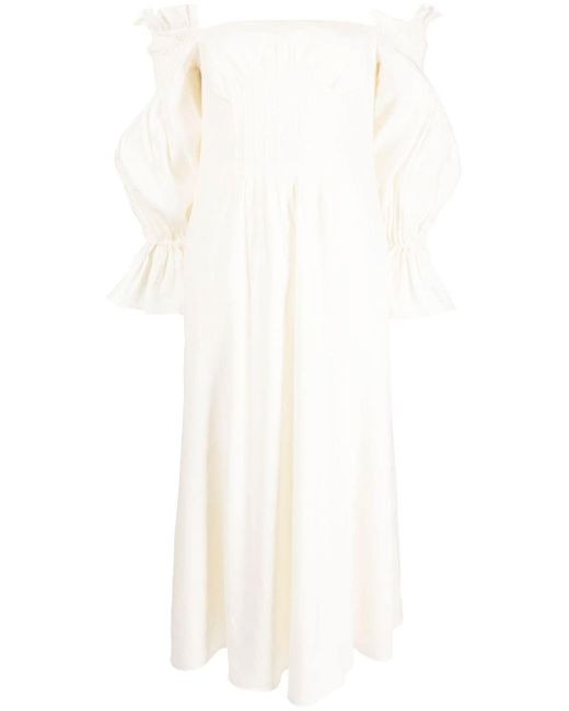 Cult Gaia cold-shoulder ruffle-sleeve dress
