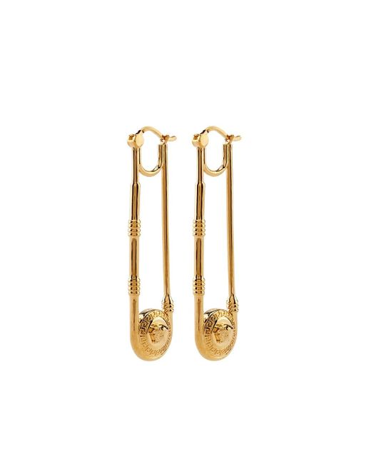 Versace Medusa-plaque safety-pin earrings