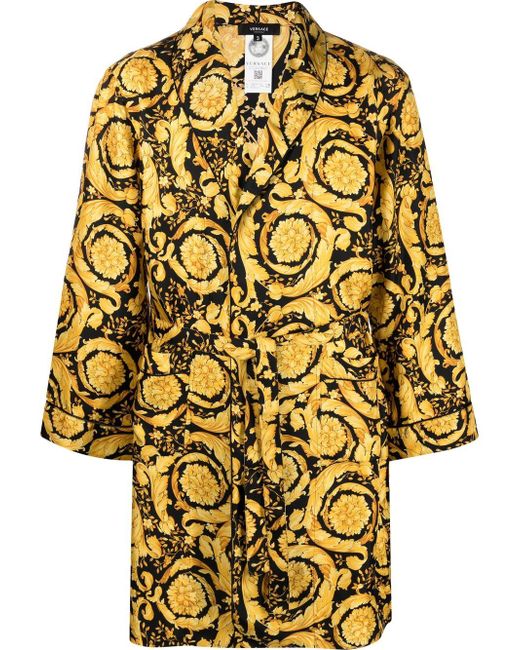 Versace baroque pattern-print silk robe