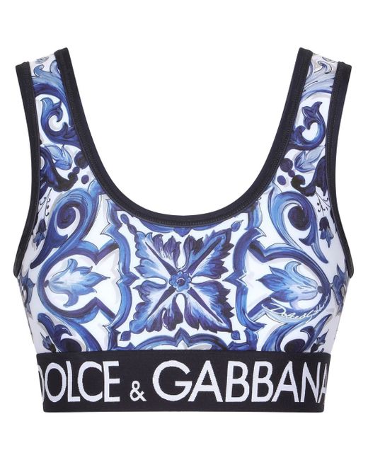 Dolce & Gabbana Majolica-print cropped top