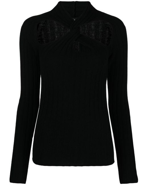 Versace twisted ribbed-knit jumper