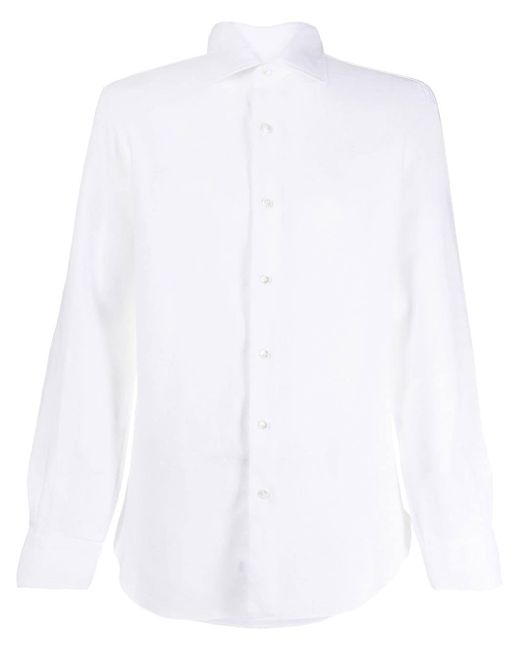 Barba cutaway-collar long-sleeved shirt