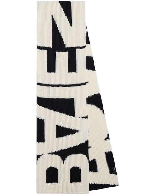 Balenciaga logo-print wool scarf