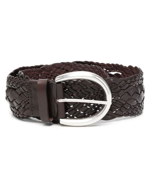 Orciani braided-strap leather belt