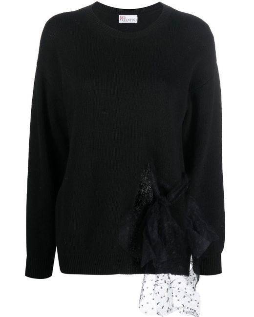 RED Valentino tulle-detail knitted jumper
