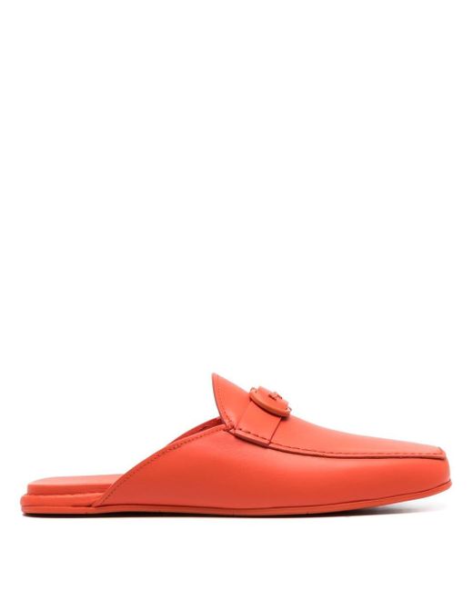 Salvatore Ferragamo logo buckle backless slippers