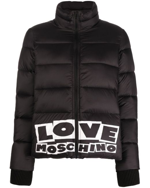 Love Moschino logo-print padded jacket