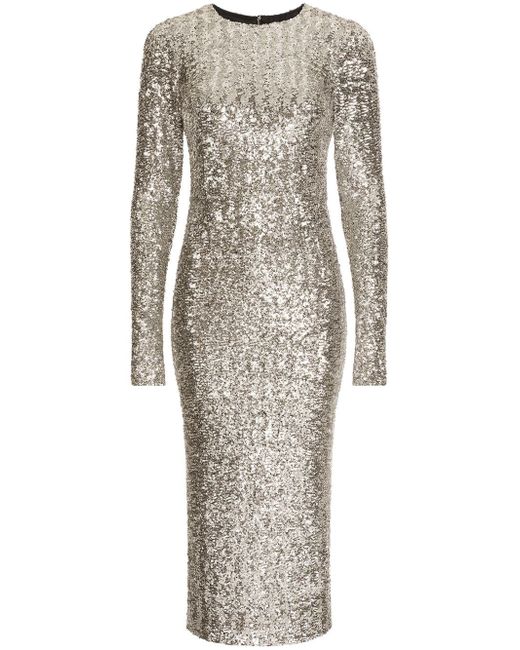 Dolce & Gabbana sequin-embellished long-sleeve dress