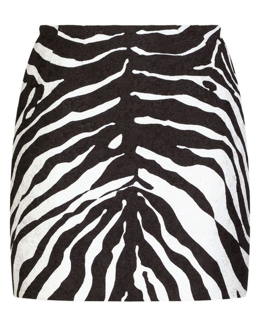 Dolce & Gabbana zebra print brocade miniskirt