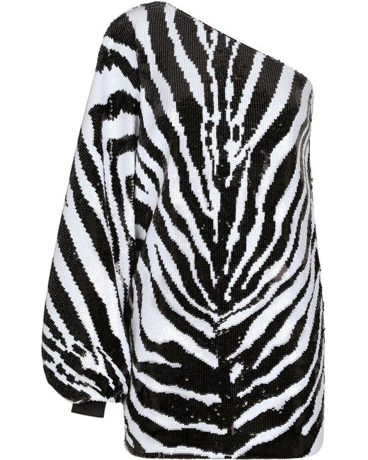 Dolce & Gabbana zebra-print one-shoulder dress