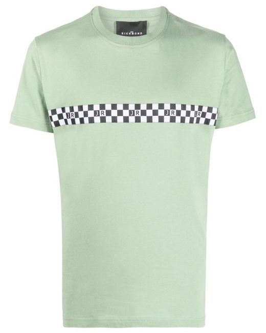 John Richmond checkerboard logo-print T-shirt