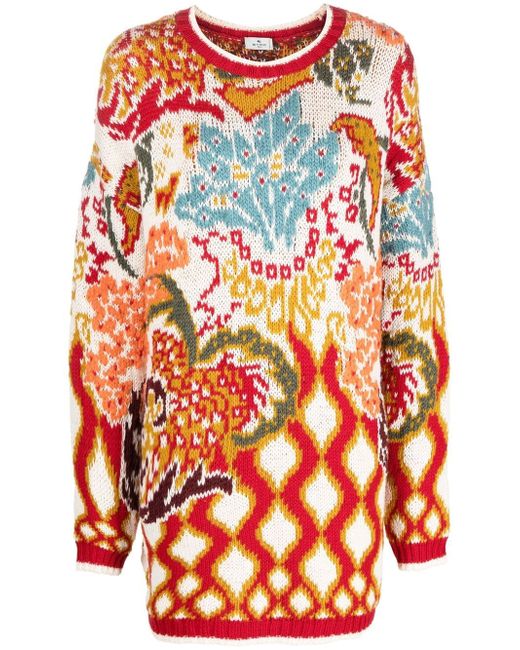 Etro abstract-print long-sleeve jumper