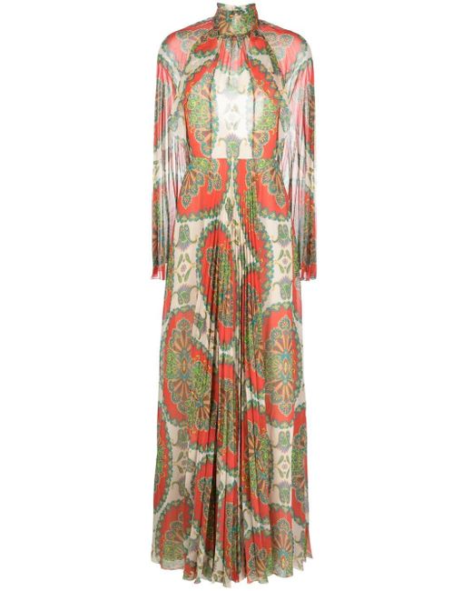 Etro paisley-print pleated dress
