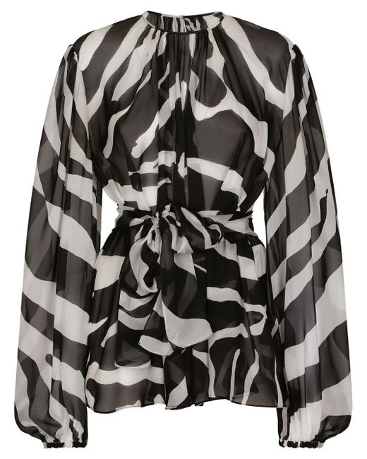 Dolce & Gabbana zebra print silk-chiffon blouse