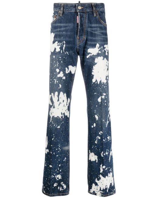 Dsquared2 paint-splatter straight-leg jeans