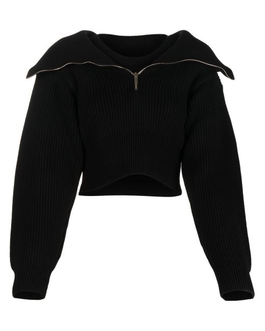 Jacquemus zip-up neck cropped jumper