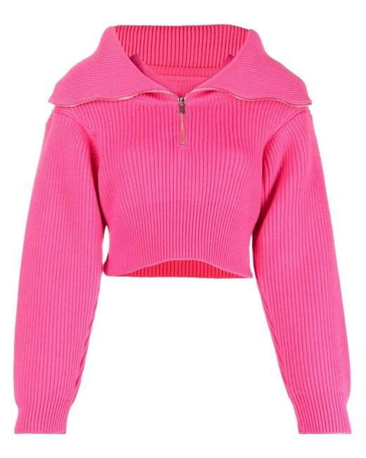 Jacquemus zip-up neck cropped jumper