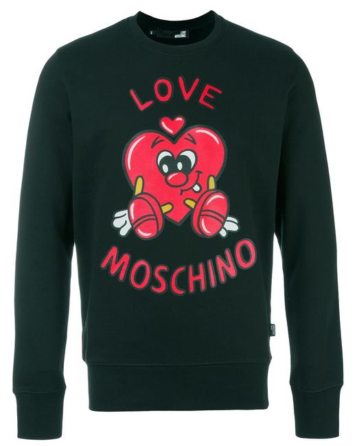 Love Moschino heart logo print sweatshirt Large Cotton