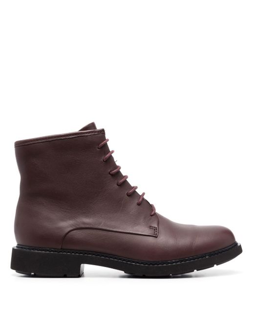Camper ankle lace-up fastening boots