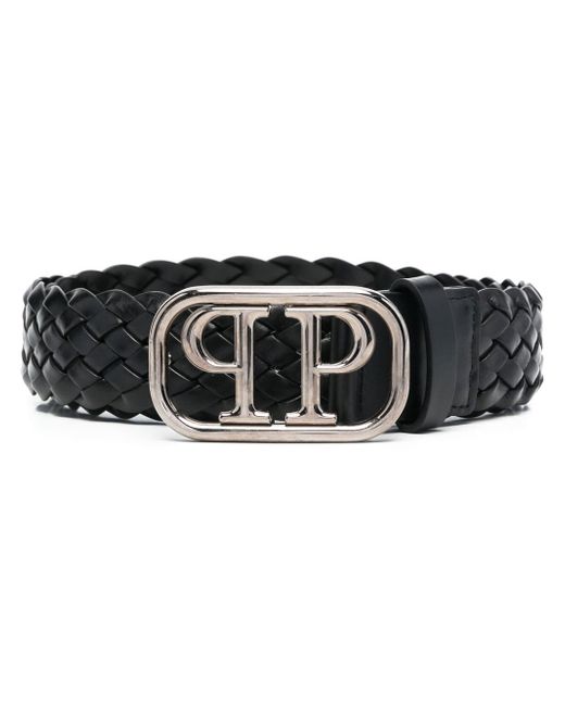 Philipp Plein braided logo buckle belt