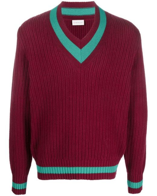 Moncler ribbed-knit V-neck jumper