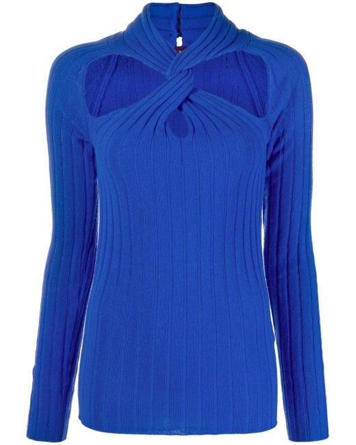 Versace twisted ribbed-knit jumper