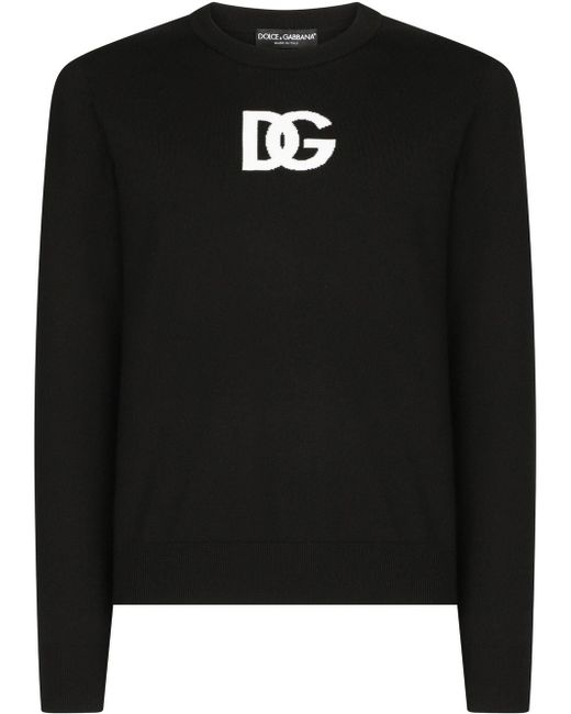 Dolce & Gabbana DG intarsia-knit wool jumper