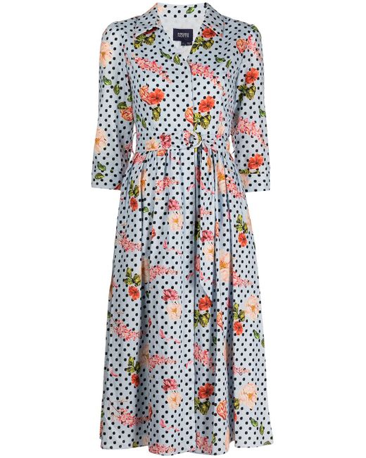 Marchesa Notte floral-print shirt dress