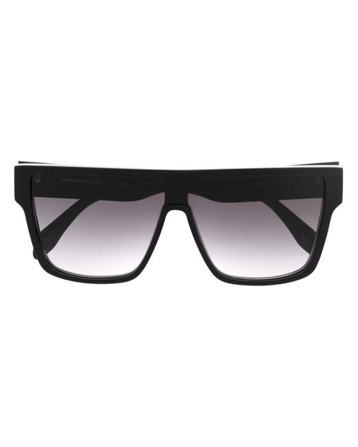 Alexander McQueen gradient-lenses flat-top sunglasses
