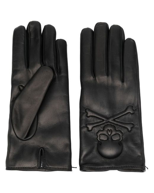 Philipp Plein cashmere-lined leather gloves