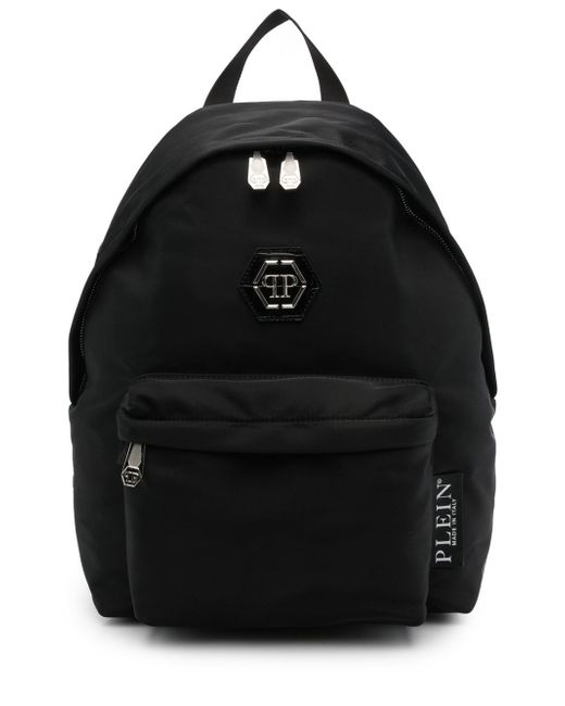 Philipp Plein logo-plaque zip-up backpack