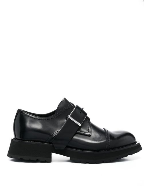 Alexander McQueen buckle-fastening leather monk shoes