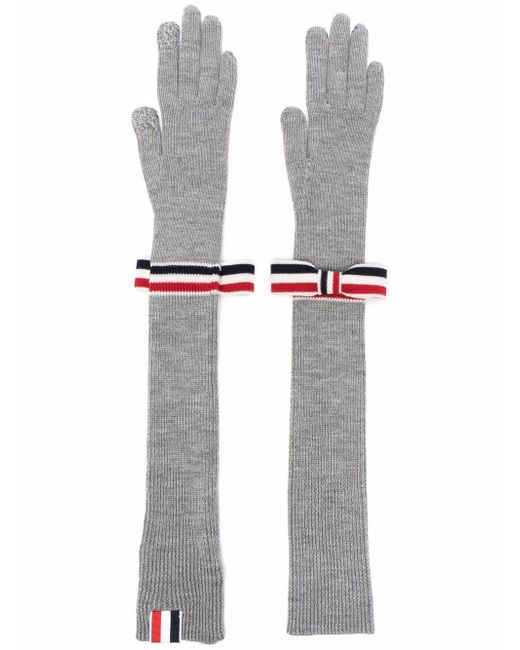Thom Browne bow-detail knit gloves
