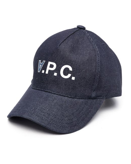 A.P.C. logo-print denim baseball cap