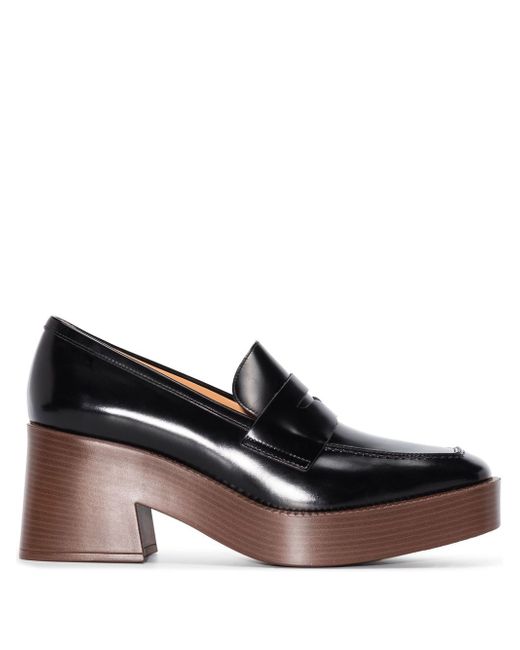Tod's leather 75mm platform loafers
