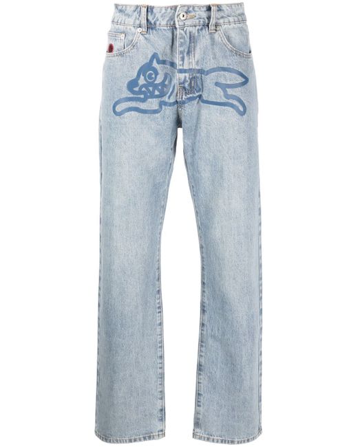 Icecream graphic-print stonewashed jeans