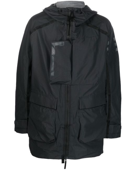 Adidas logo-print hooded rain coat