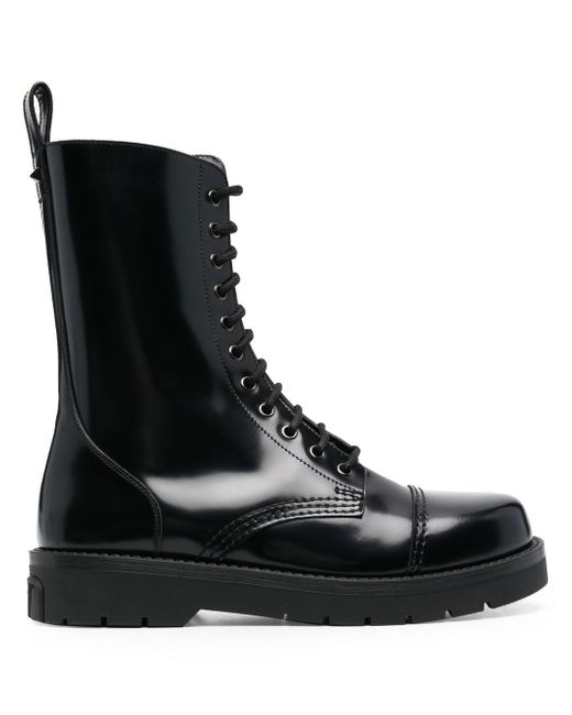 Valentino Garavani leather combat boots
