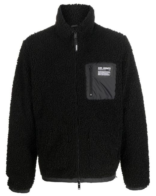Axel Arigato logo-patch long-sleeve fleece jacket