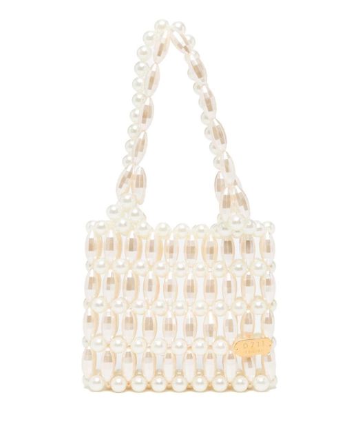 0711 pearl-embellished tote bag