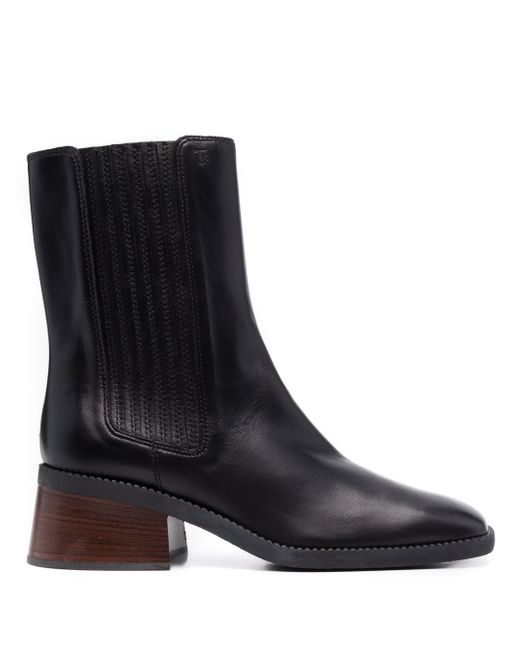Tod's square-toe leather ankle boots