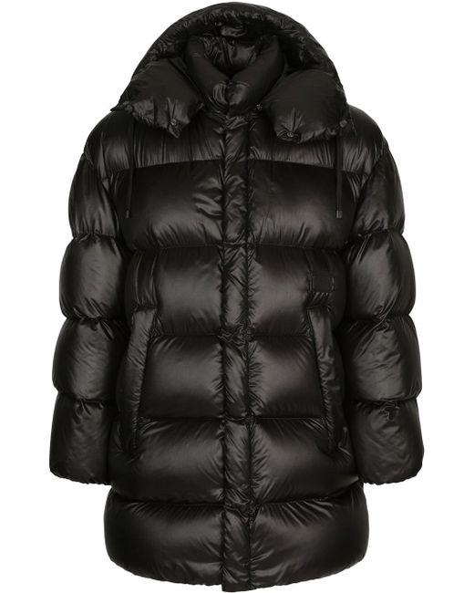 Dolce & Gabbana padded hooded midi coat